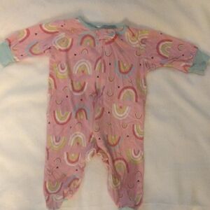 Pink Rainbow Footies with Cozy Full-Body Design​